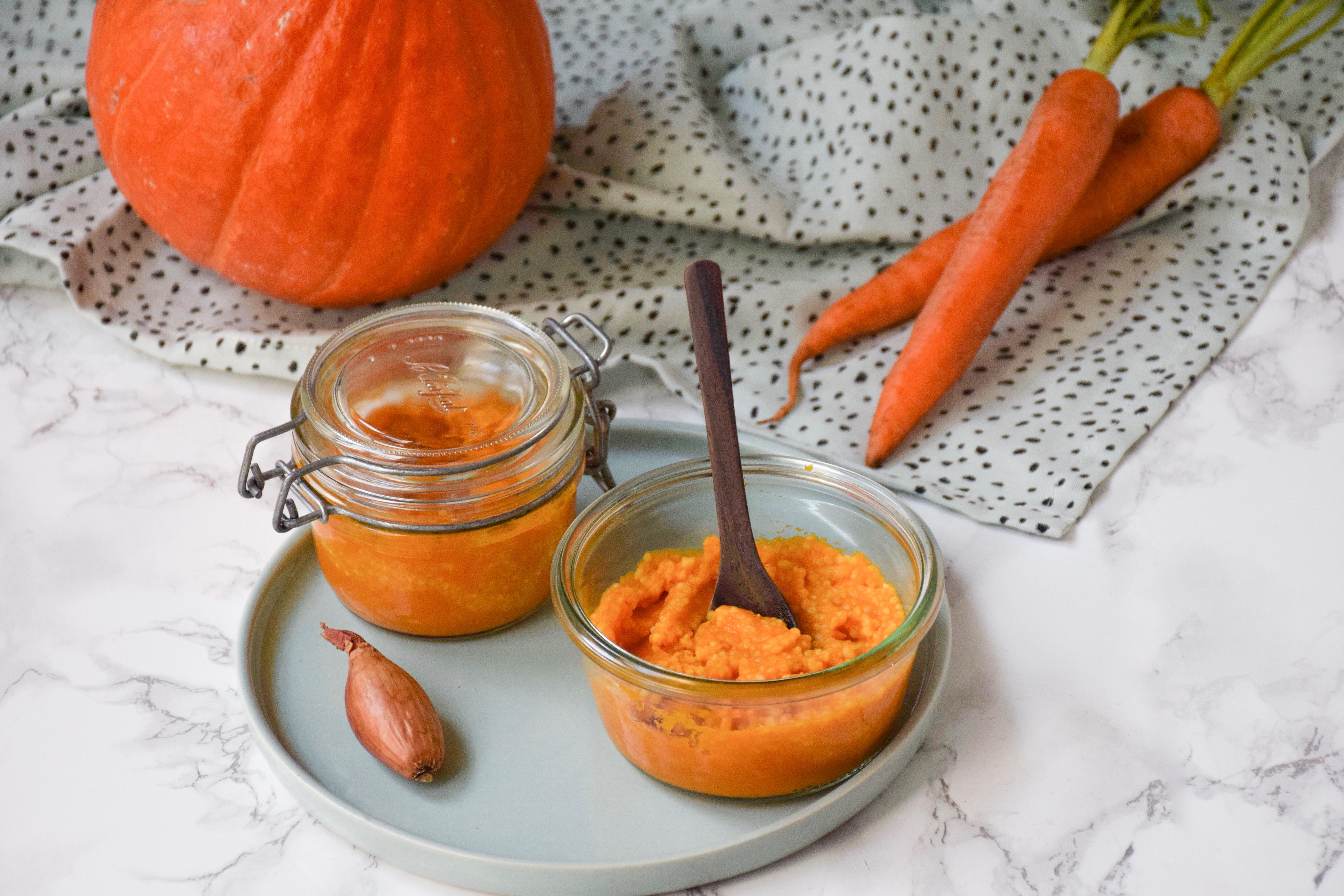 Purée potimarron-carotte pour bébé Purée potimarron-carotte pour bébé