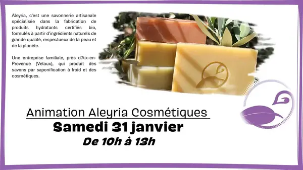présentation des cosmétiques Aleyria